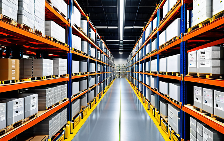 A dynamic, modern warehouse interior, showcasing extreme verticalization with tall, multi-level pallet racks reaching towards the ceiling. Automated Guided Vehicles (AGVs) or VNA forklifts precisely navigate narrow aisles, efficiently moving goods. In the foreground, a vibrant digital dashboard displays real-time Warehouse Management System (WMS) data, symbolizing intelligent inventory management and operational control, with subtle hints of a modern Portuguese or Brazilian city skyline visible through large windows, contrasting the efficient internal flow with a busy urban environment, highlighting a shift from a "money draining" traditional space to a "profit center."